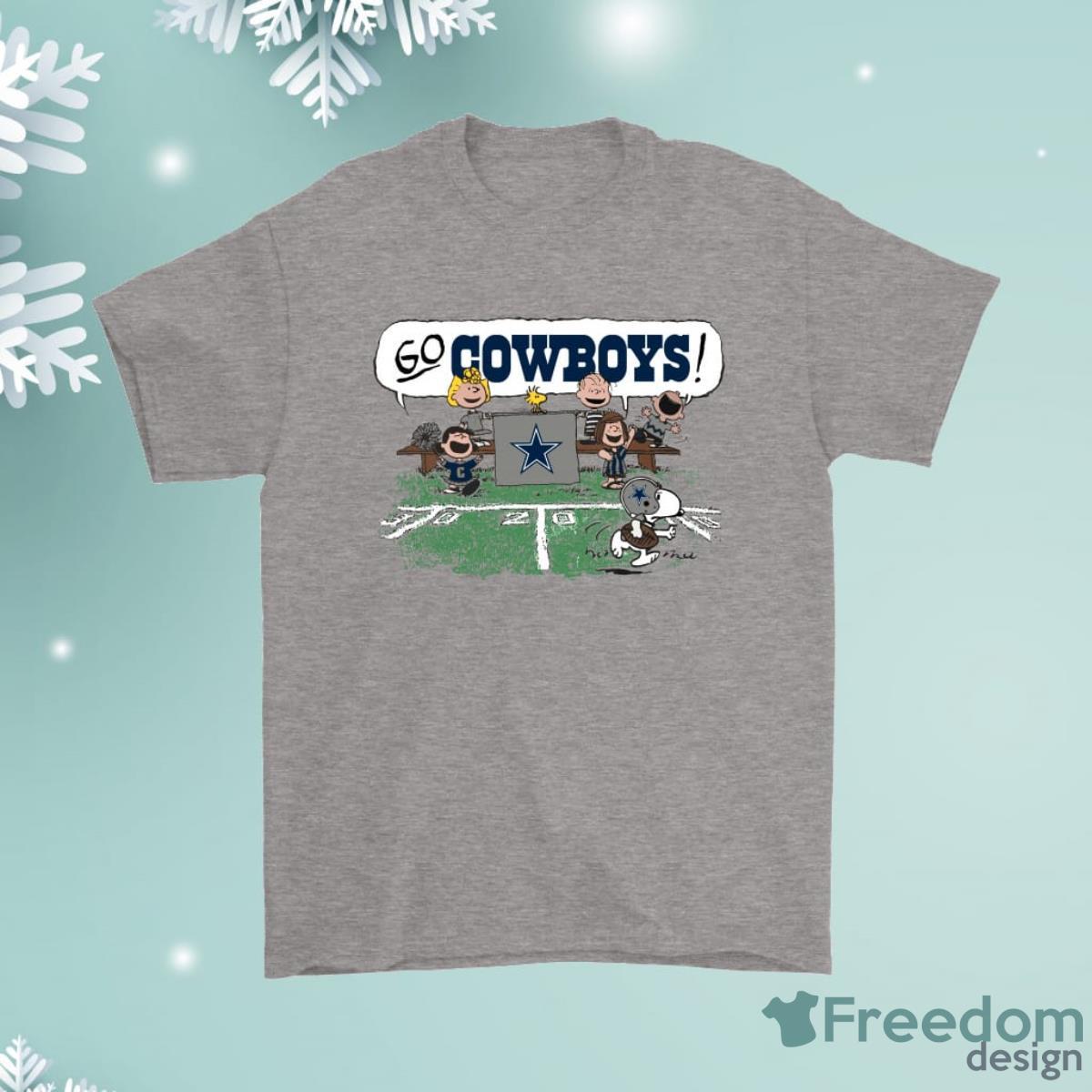 The Peanuts Cheering Go Snoopy Dallas Cowboys Shirt Product Photo 1