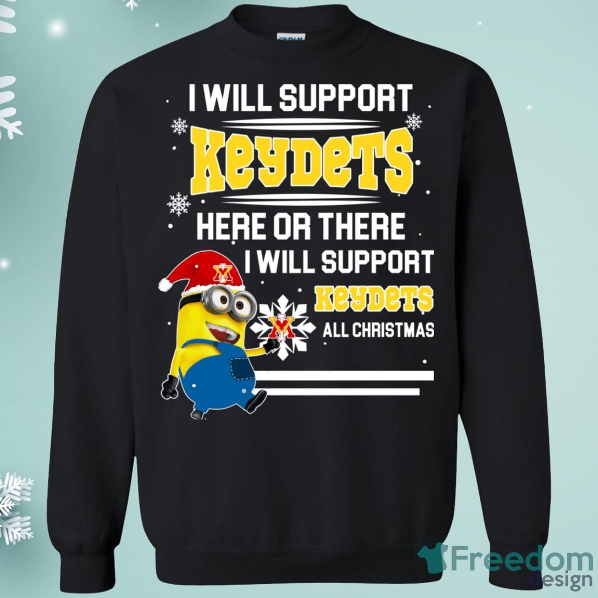 VMI Keydets Minion Support Here Or There All Christmas Christmas Sweatshirt Product Photo 1