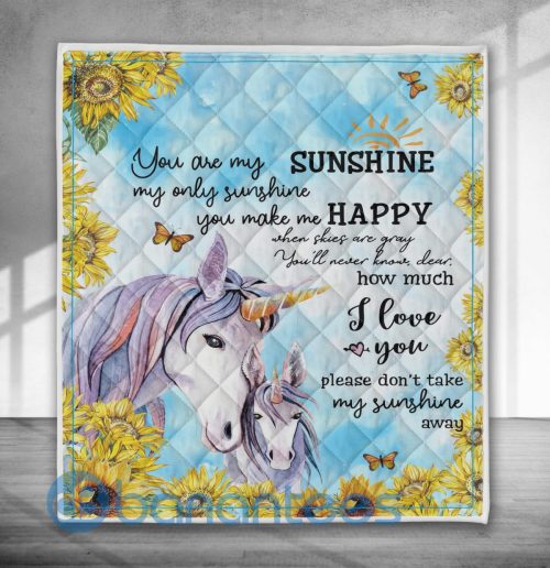 You Are Sunshine Unicorn Quilt Blanket