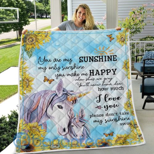 You Are Sunshine Unicorn Quilt Blanket