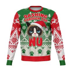 Grumpy Cat Ugly Christmas Sweater Jumper Sweatshirt Lover Gift - AOP Sweater - Red