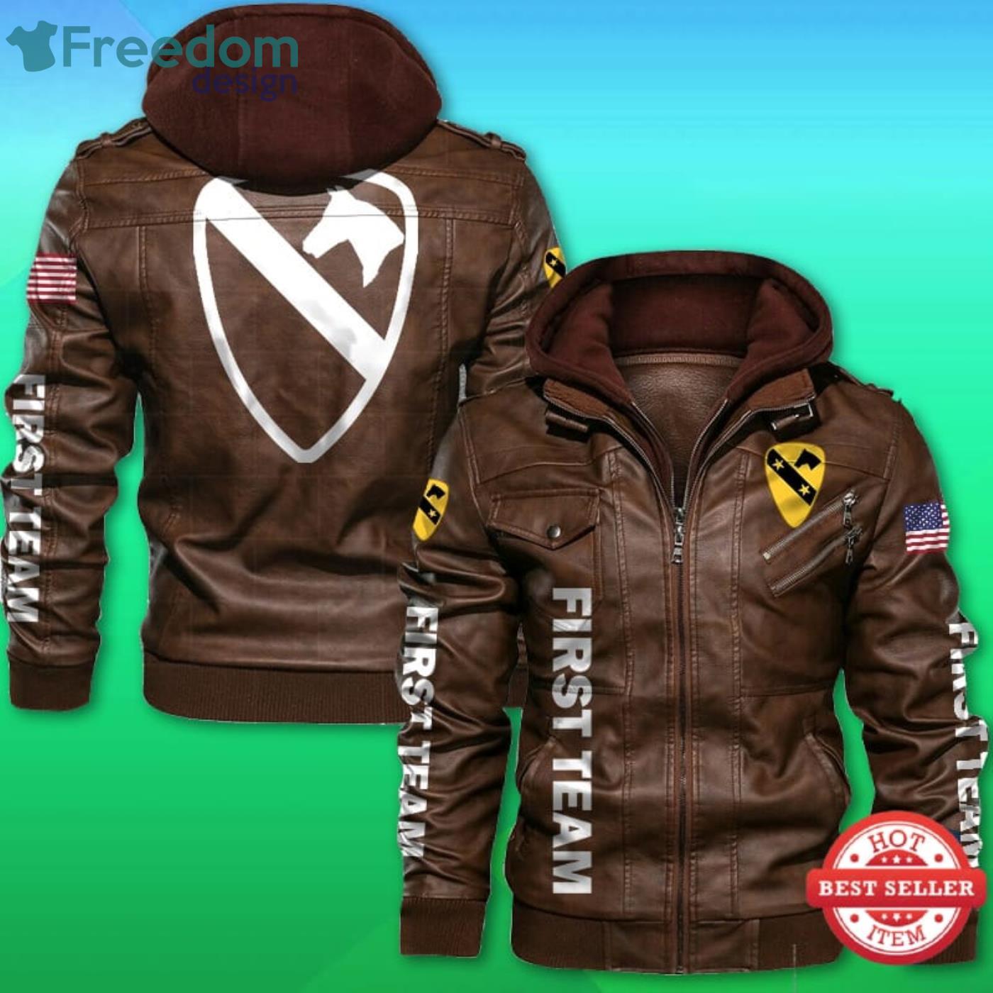 1st Cavalry Division 2D Leather Jacket Product Photo 2