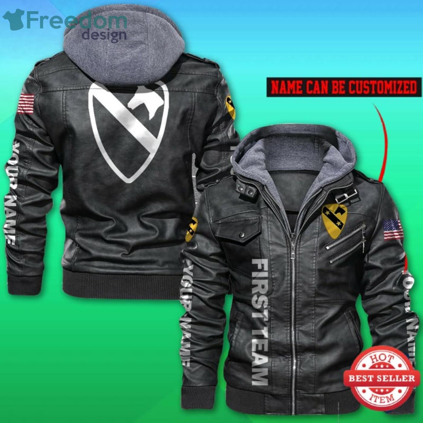 1st Cavalry Division Custom Name 2D Leather Jacket Product Photo 1 1st Cavalry Division Custom Name 2D Leather Jacket Product Photo 1