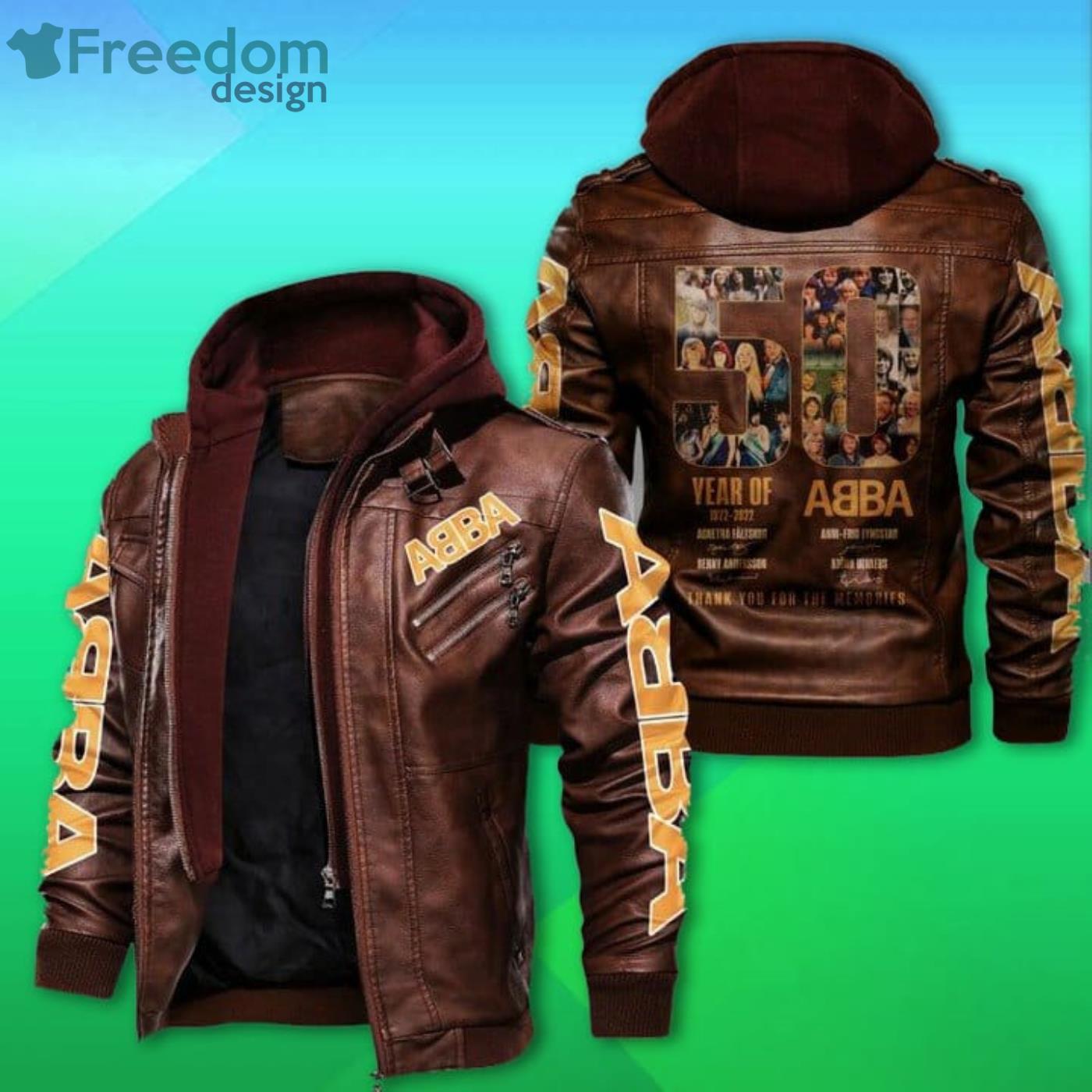 Abba 50 Years Of 1972 2022 2D Leather Jacket Product Photo 2