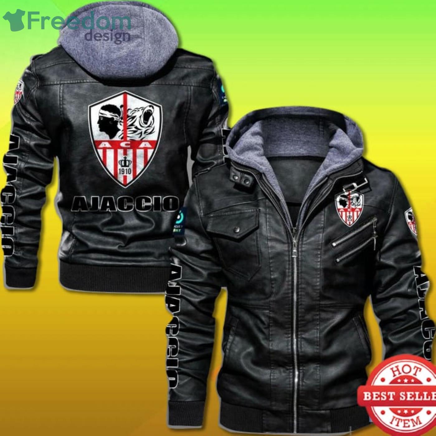 Ac Ajaccio FC 2D Leather Jacket Product Photo 1 Ac Ajaccio FC 2D Leather Jacket Product Photo 1