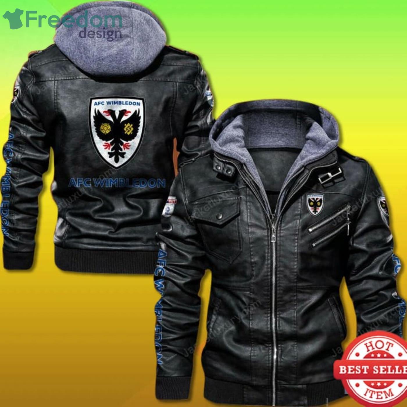 AFC Wimbledon 2D Leather Jacket Product Photo 1 AFC Wimbledon 2D Leather Jacket Product Photo 1