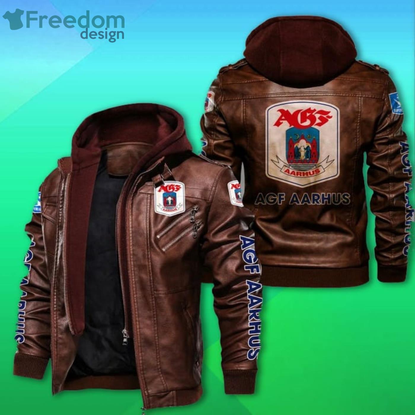Agf Aarhus Fodbold 2D Leather Jacket Product Photo 2
