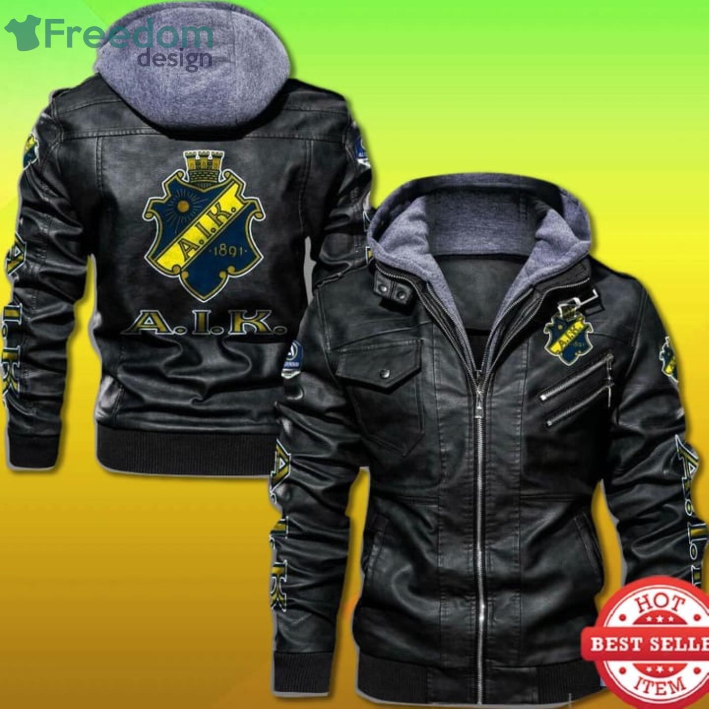 Aik Fotboll FC 2D Leather Jacket Product Photo 1 Aik Fotboll FC 2D Leather Jacket Product Photo 1