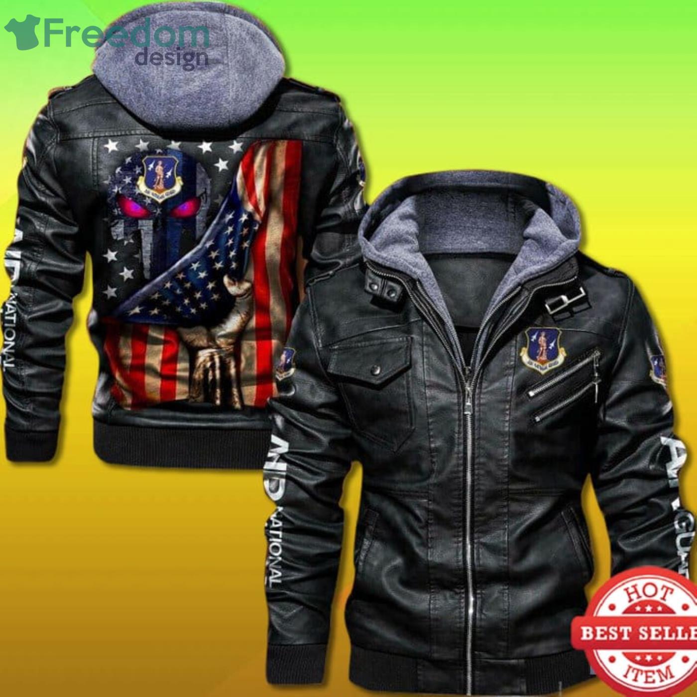 Air National Guard Punisher Skull 2D Leather Jacket Product Photo 1 Air National Guard Punisher Skull 2D Leather Jacket Product Photo 1