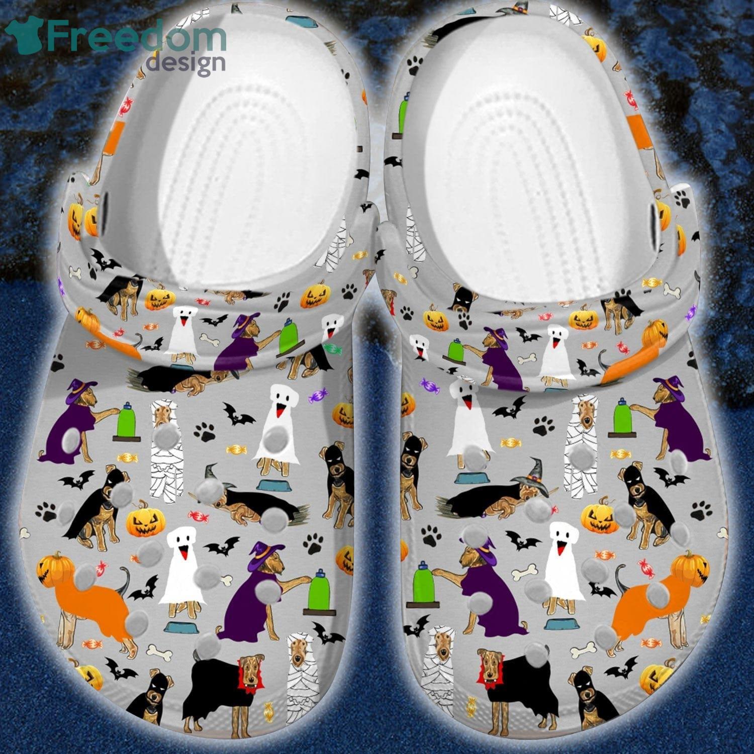 Airedale Terrier Halloween Clog Shoes For Men And Women Product Photo 2