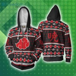 Akatsuki Cloud Naruto Ugly Anime Sweater Custom Full Print 3D Hoodie Zip Hoodie Product Photo 1