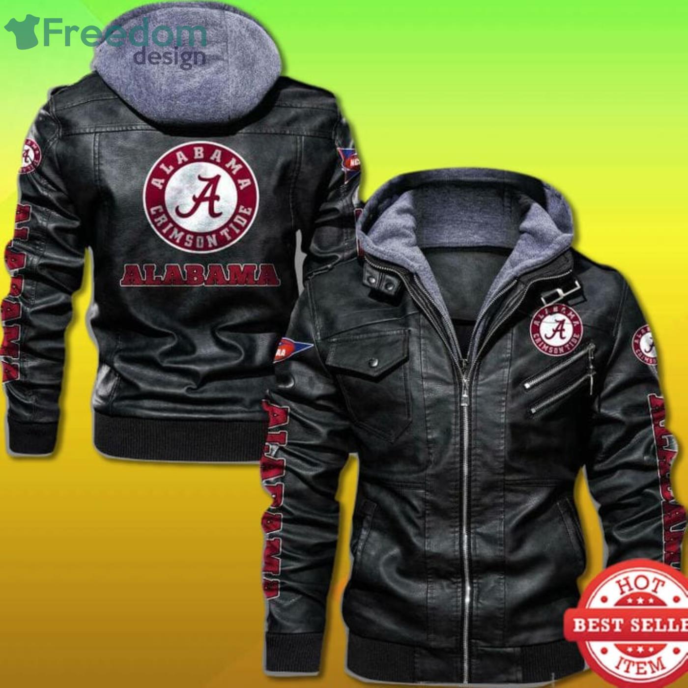 Alabama Crimson Tide 2D Leather Jacket Product Photo 1 Alabama Crimson Tide 2D Leather Jacket Product Photo 1