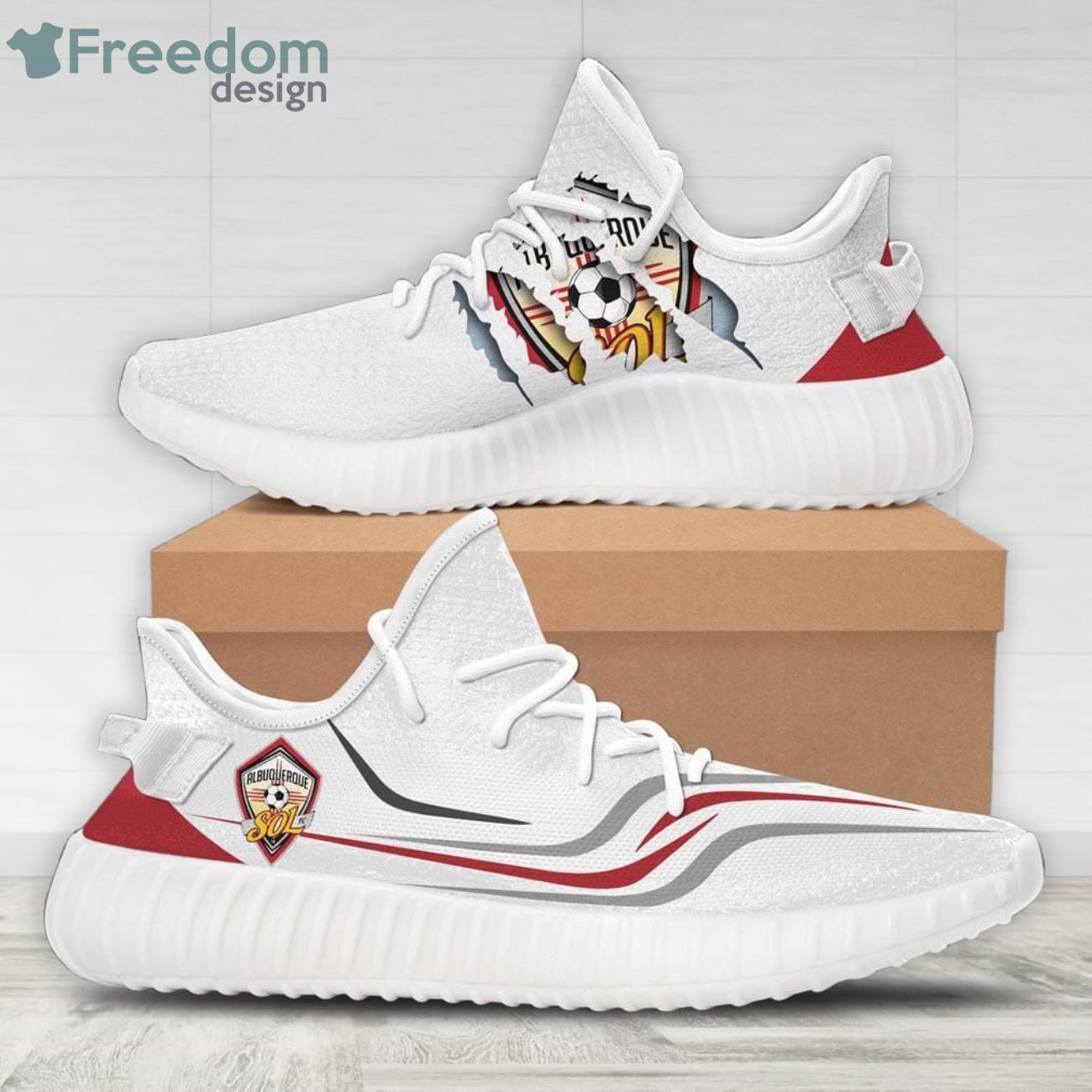 Albuquerque Sol Fc Usl League White Yeezy Shoes For Men And Women Product Photo 1