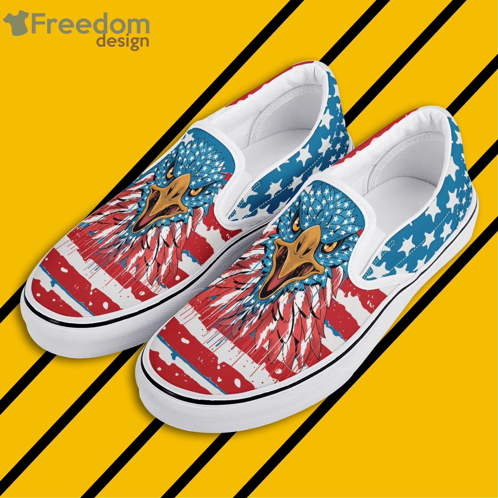 American Flag Eagle Slip On Shoes For Men And Women Product Photo 2