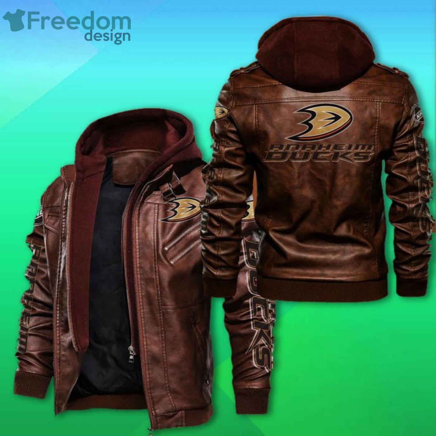 Anaheim Ducks 2D Leather Jacket Product Photo 2