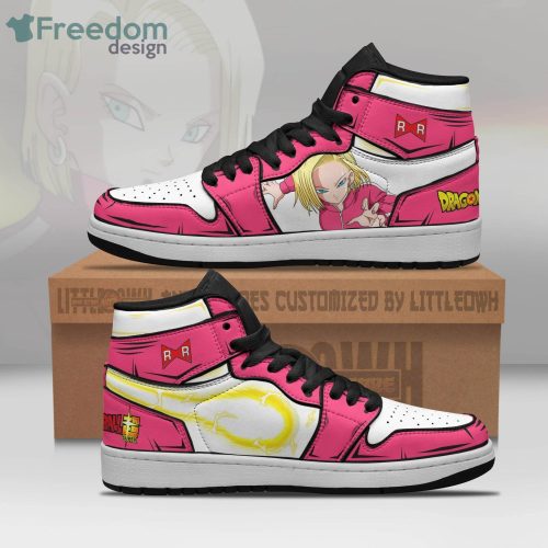 Android 18 Dragon Ball Super Anime Red Air Jordan Hightop Shoes