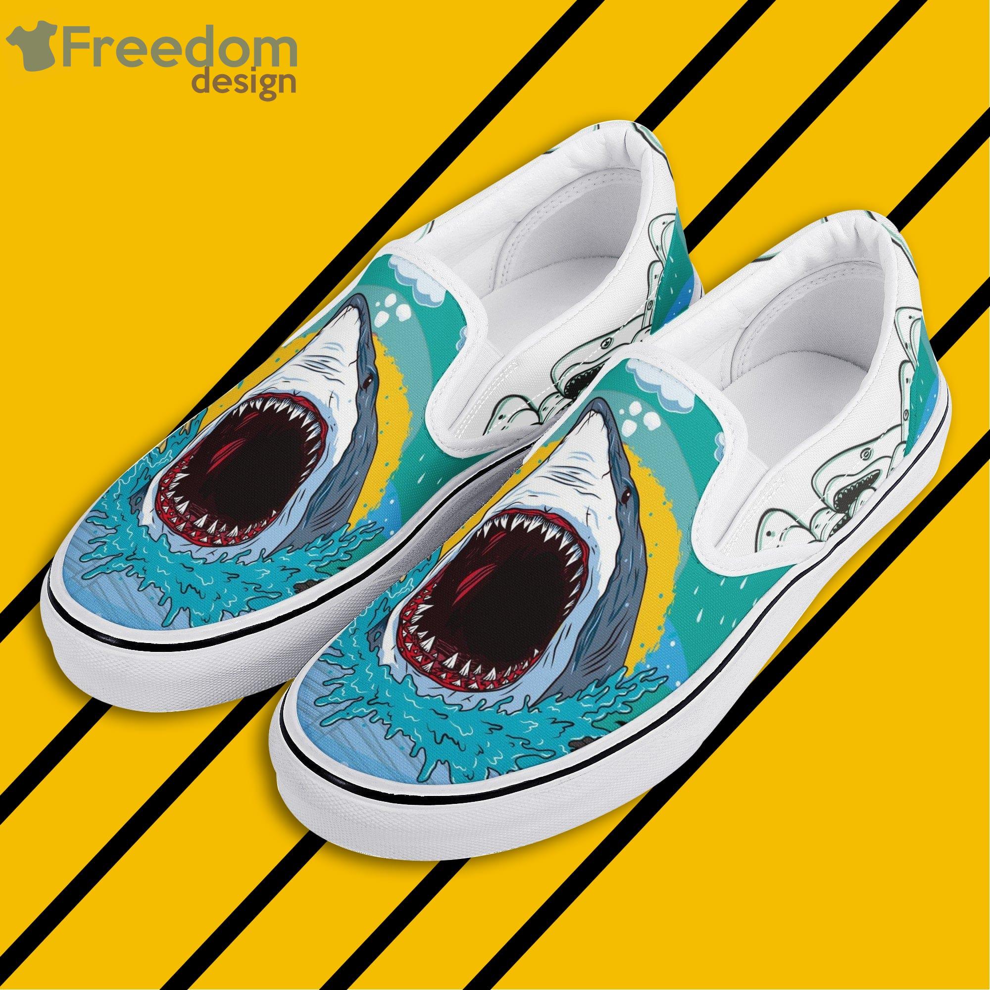 Angry Shark Slip On Shoes For Men And Women Product Photo 2