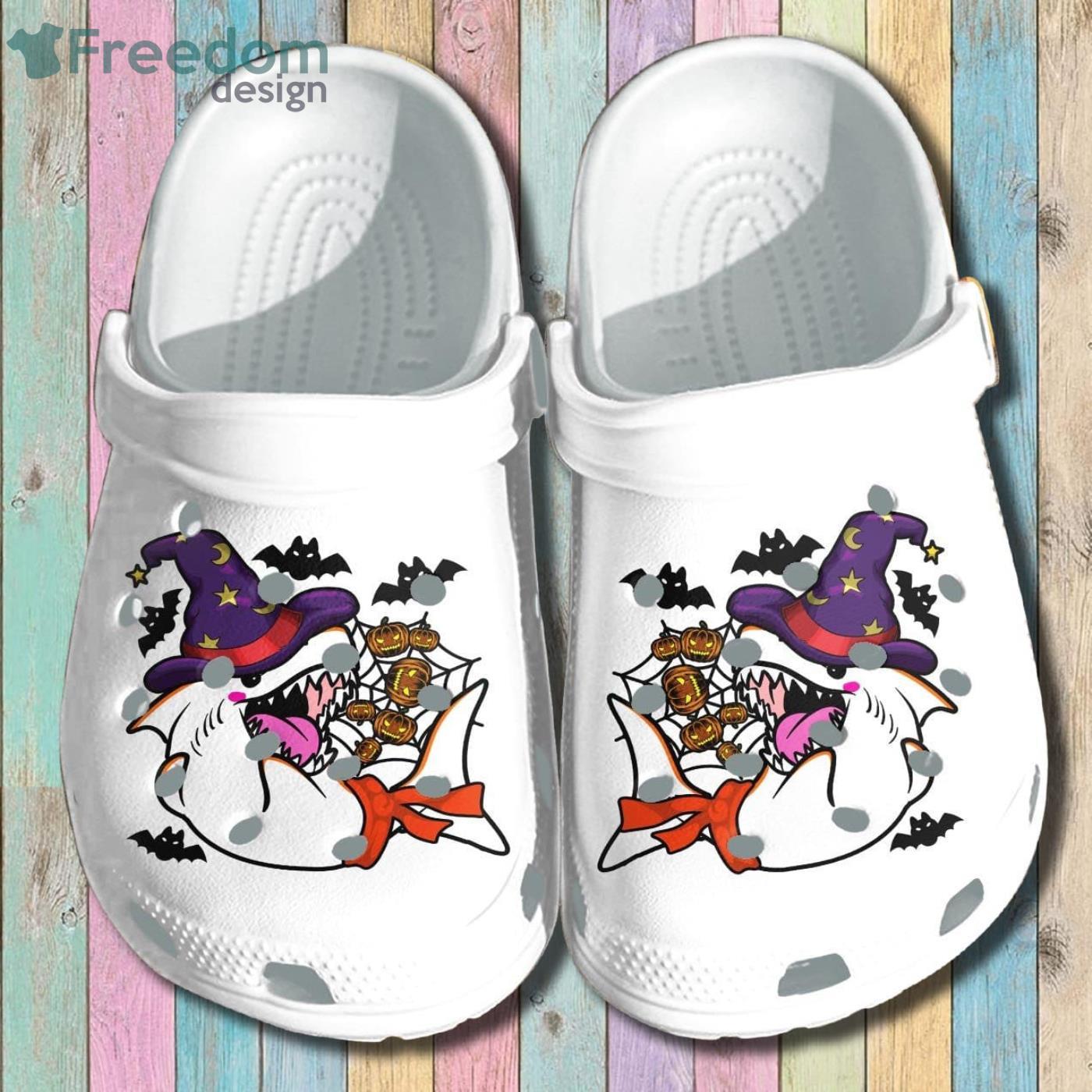 Angry Shark Witch Shoes Happy Halloween Clog Shoes Product Photo 1