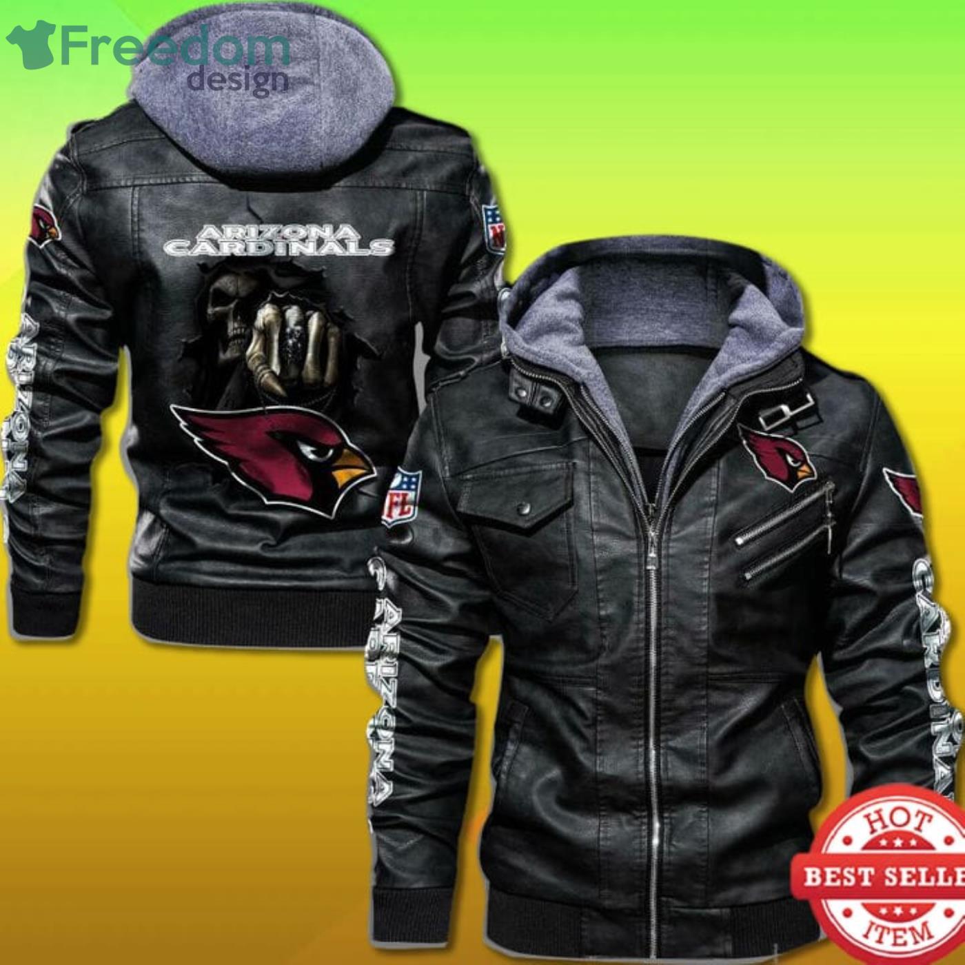 Arizona Cardinals 2D Leather Jacket Dead Skull Product Photo 1 Arizona Cardinals 2D Leather Jacket Dead Skull Product Photo 1