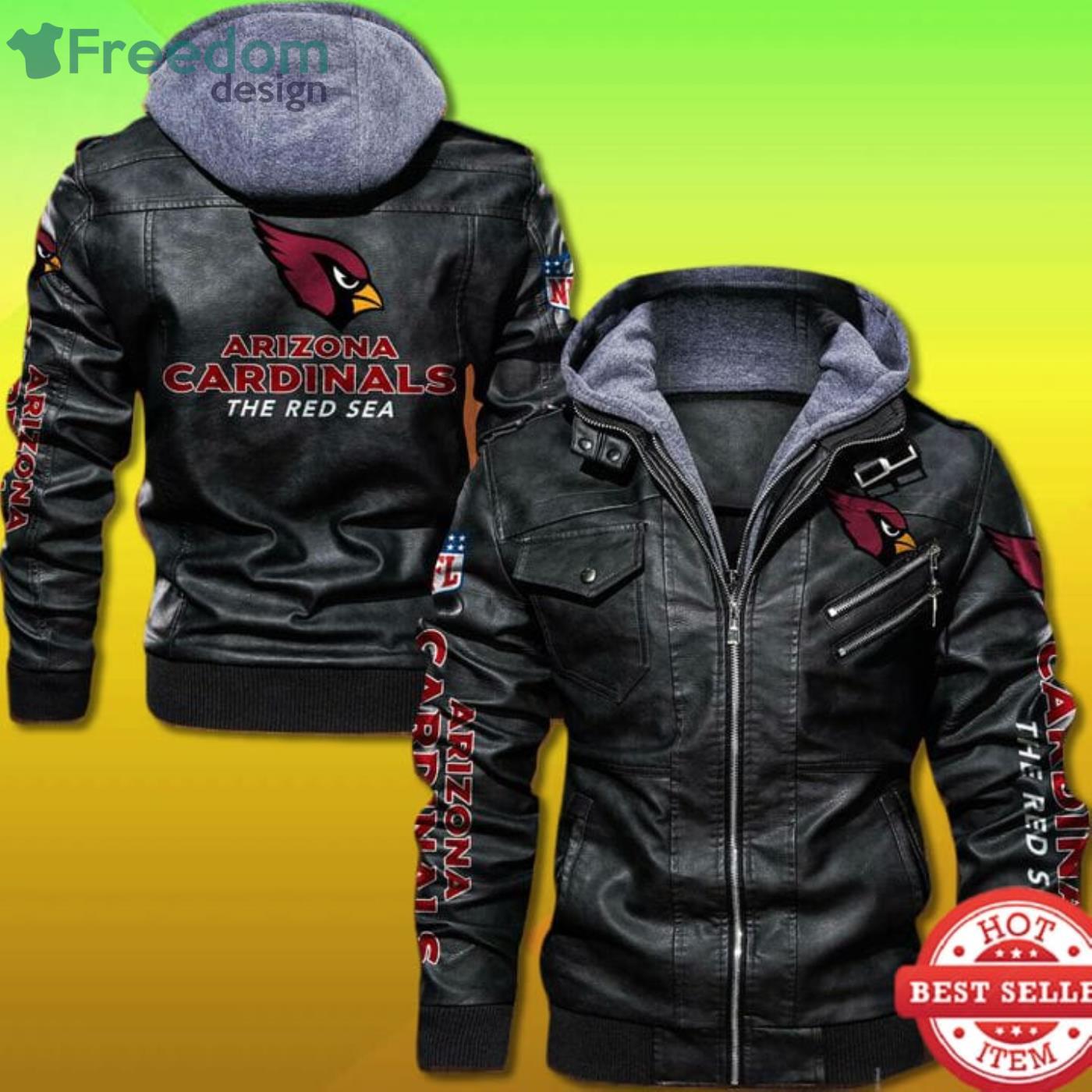 Arizona Cardinals The Red Sea 2D Leather Jacket Product Photo 1 Arizona Cardinals The Red Sea 2D Leather Jacket Product Photo 1
