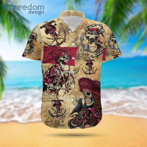 Arkansas Razorbacks Pirates Fans Pirates Skull Hawaiian Shirt