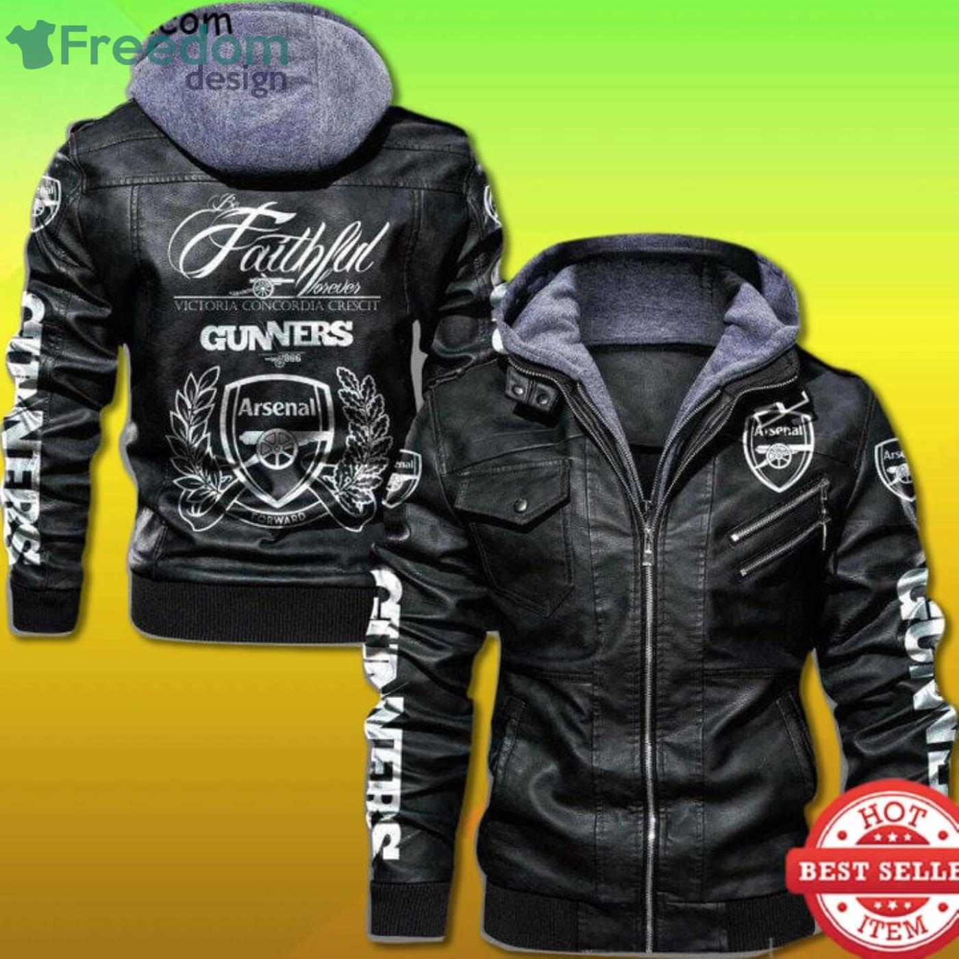 Arsenal Faithful Forever 2D Leather Jacket Product Photo 1 Arsenal Faithful Forever 2D Leather Jacket Product Photo 1