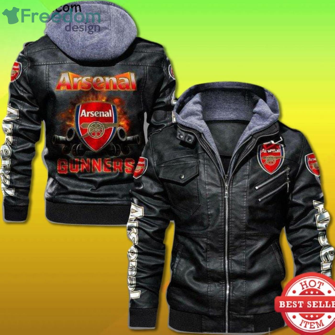 Arsenal The Gunners 2D Leather Jacket Product Photo 1 Arsenal The Gunners 2D Leather Jacket Product Photo 1