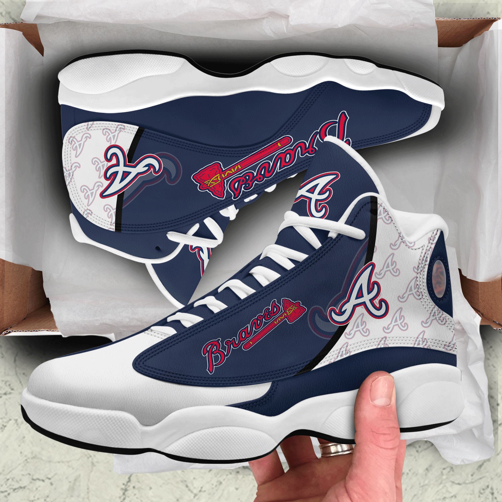 Atlanta Braves Lover Air Jordan 13 Shoes For Fans Product Photo 1