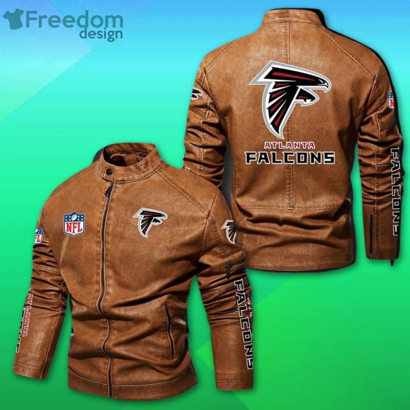 Atlanta Falcons NFL Motor Fleece Leather Jackets image Atlanta Falcons NFL Motor Fleece Leather Jackets Product Photo 2