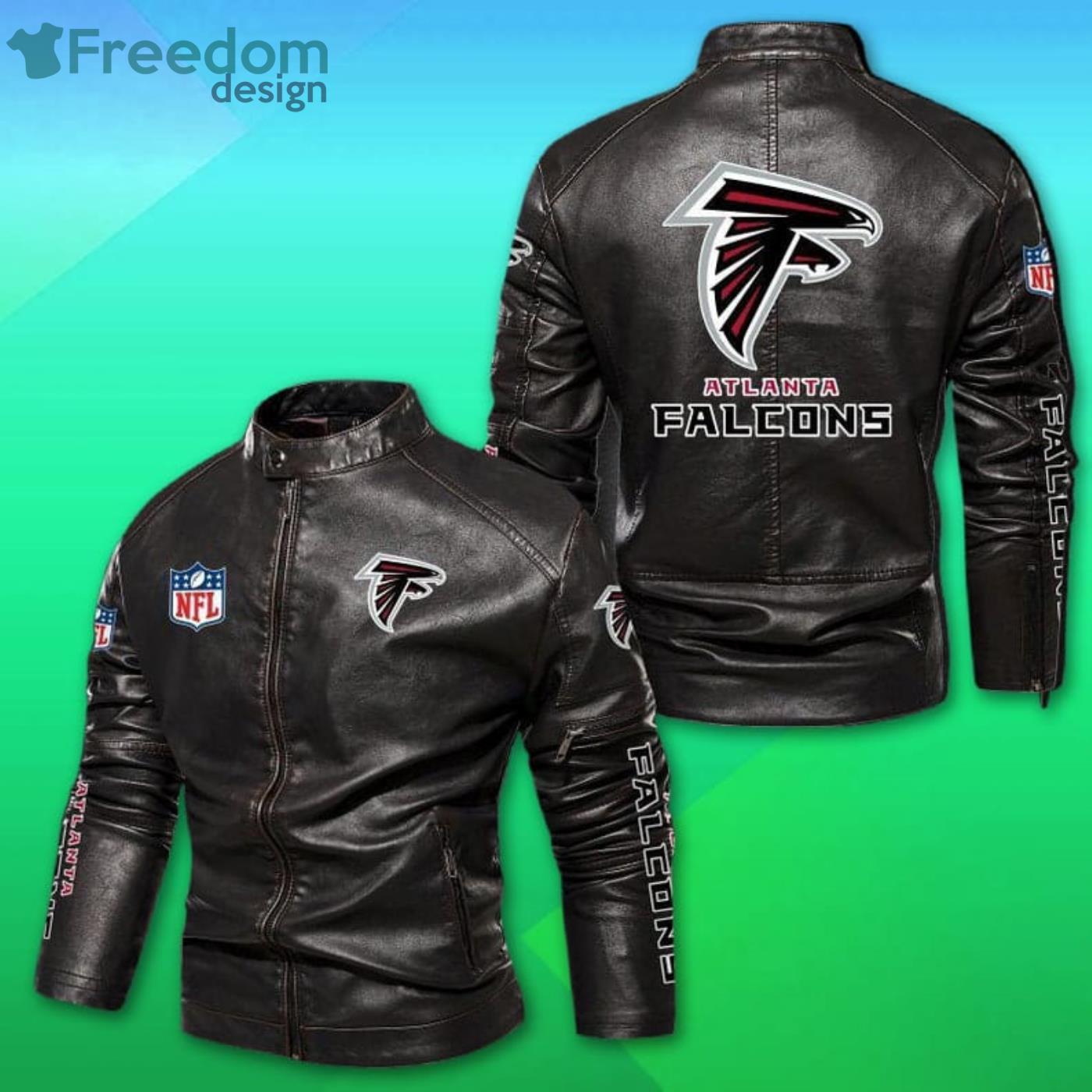 Atlanta Falcons NFL Motor Fleece Leather Jackets Product Photo 1 Atlanta Falcons NFL Motor Fleece Leather Jackets Product Photo 1