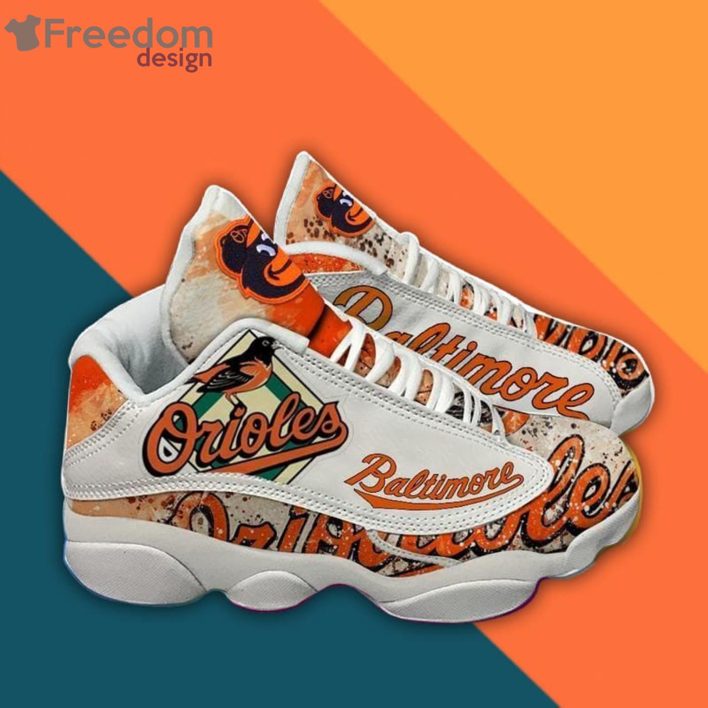 Baltimore Orioles Baseball Team Air Jordan 13 Sneakers Shoes Product Photo 1