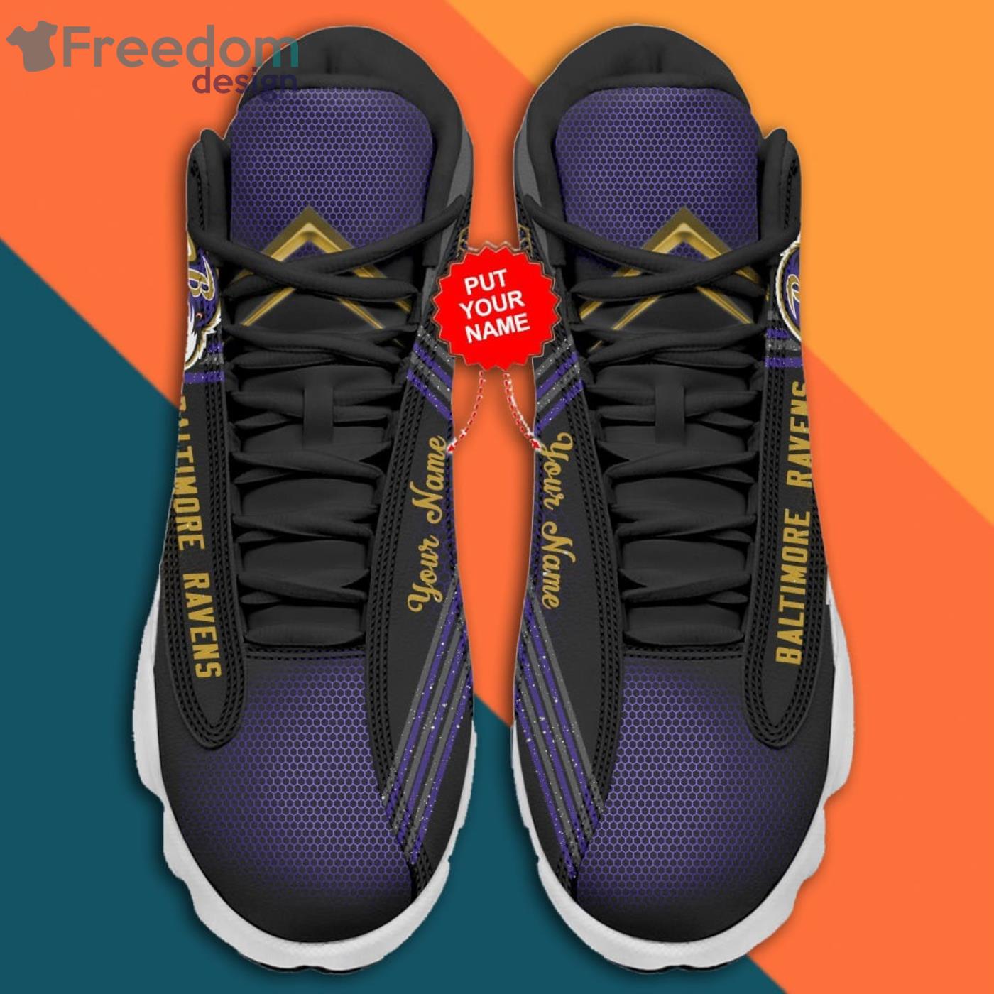 Baltimore Ravens Air Jordan 13 Sneaker Shoes Product Photo 2