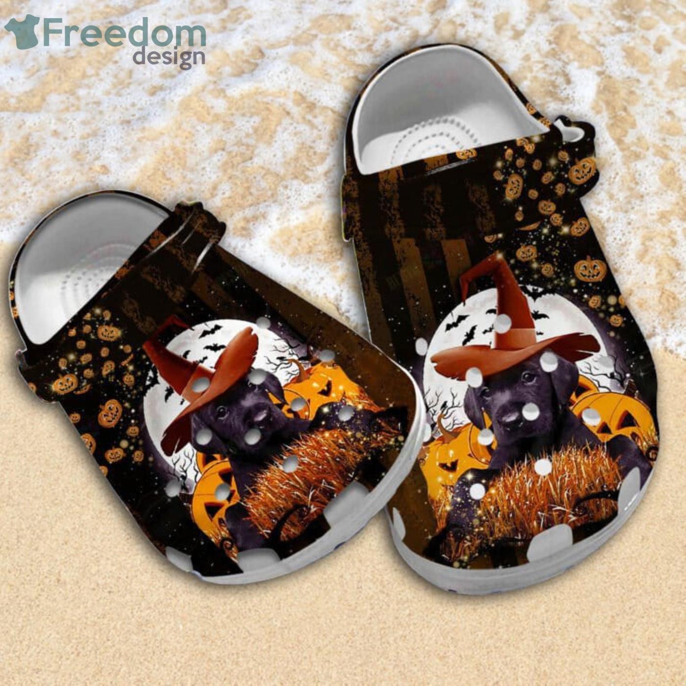 Black Labrador And Pumpkin Clog Shoes For Men And Women Product Photo 1