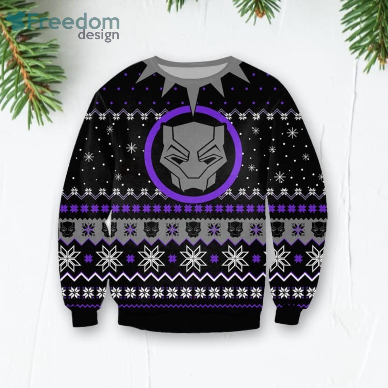 Black Panther Red Christmas Ugly Sweater