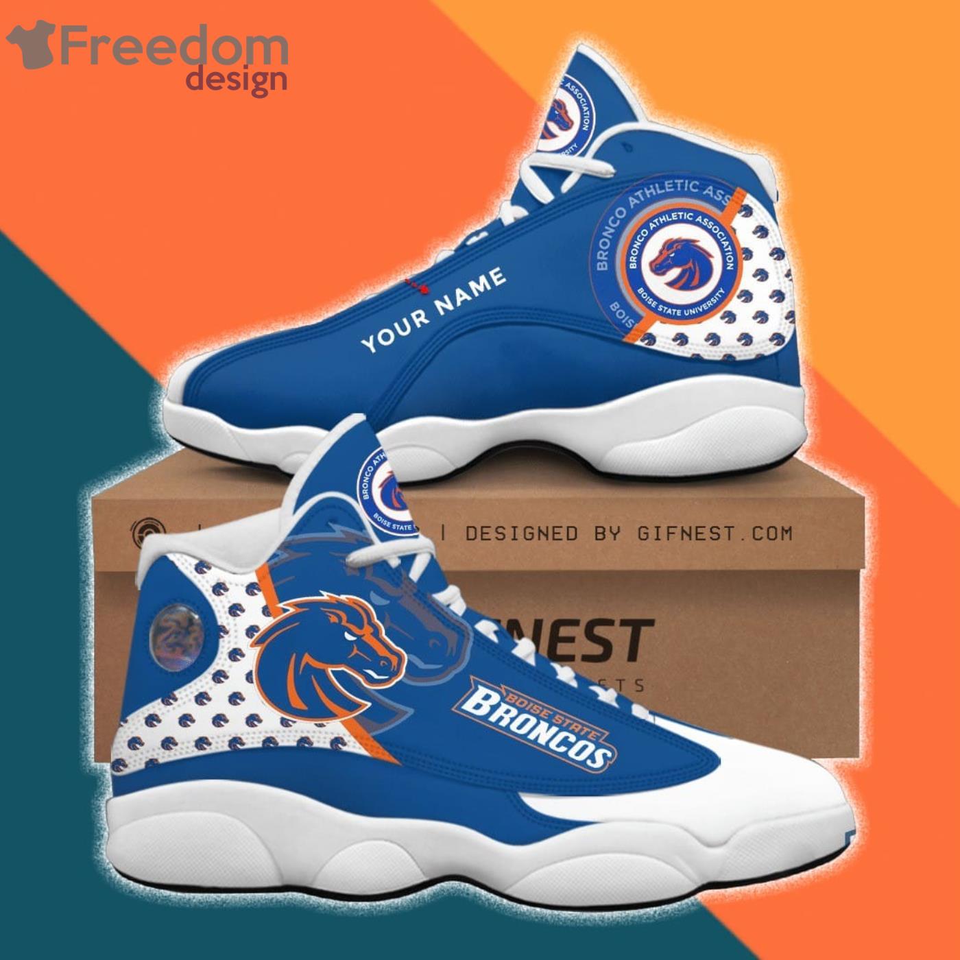 Boise State Broncos Air Jordan 13 Sneaker Shoes Product Photo 1