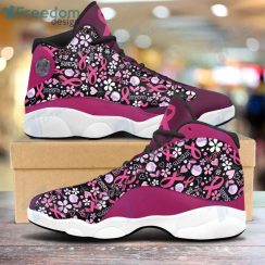 Breast Cancer Flower Pattern Air Jordan 13 Sneakers Shoes Sportproduct photo 1