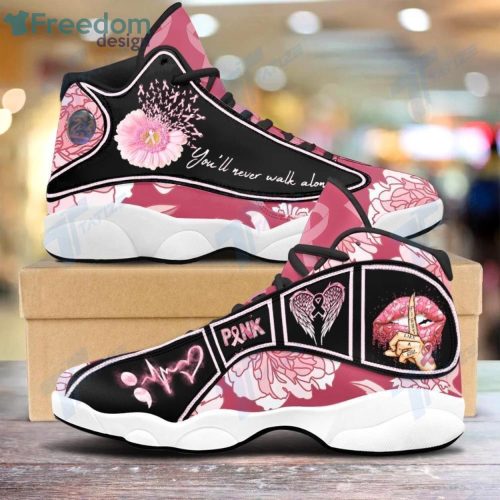 Breast Cancer Flower Youll Never Walk Alone Air Jordan 13 Sneakers Shoes Sport