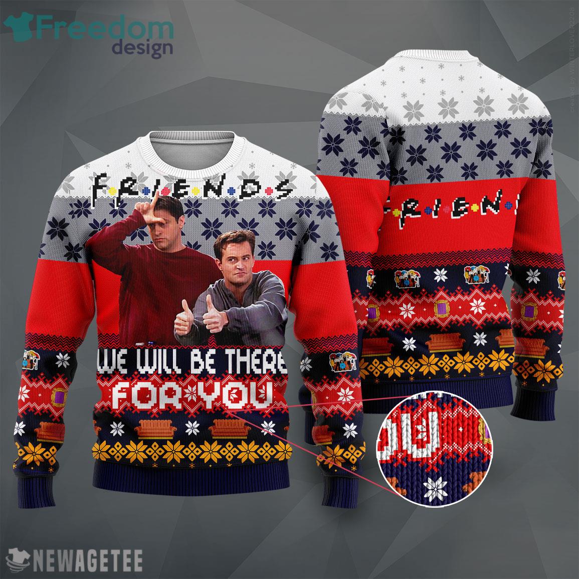 Chandler Bing Joey Tribbiani Friends Knit Ugly Christmas Sweater Product Photo 1