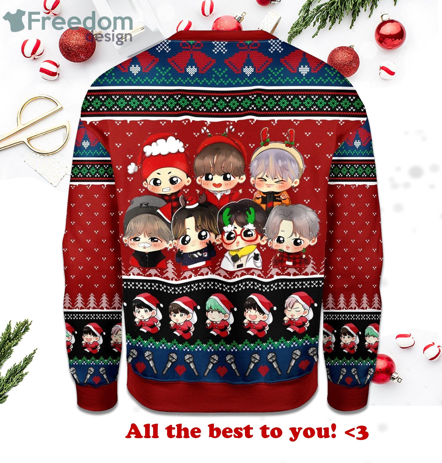 Christmas Bts Band Idol Chibi Lovely Ugly Sweater Product Photo 2