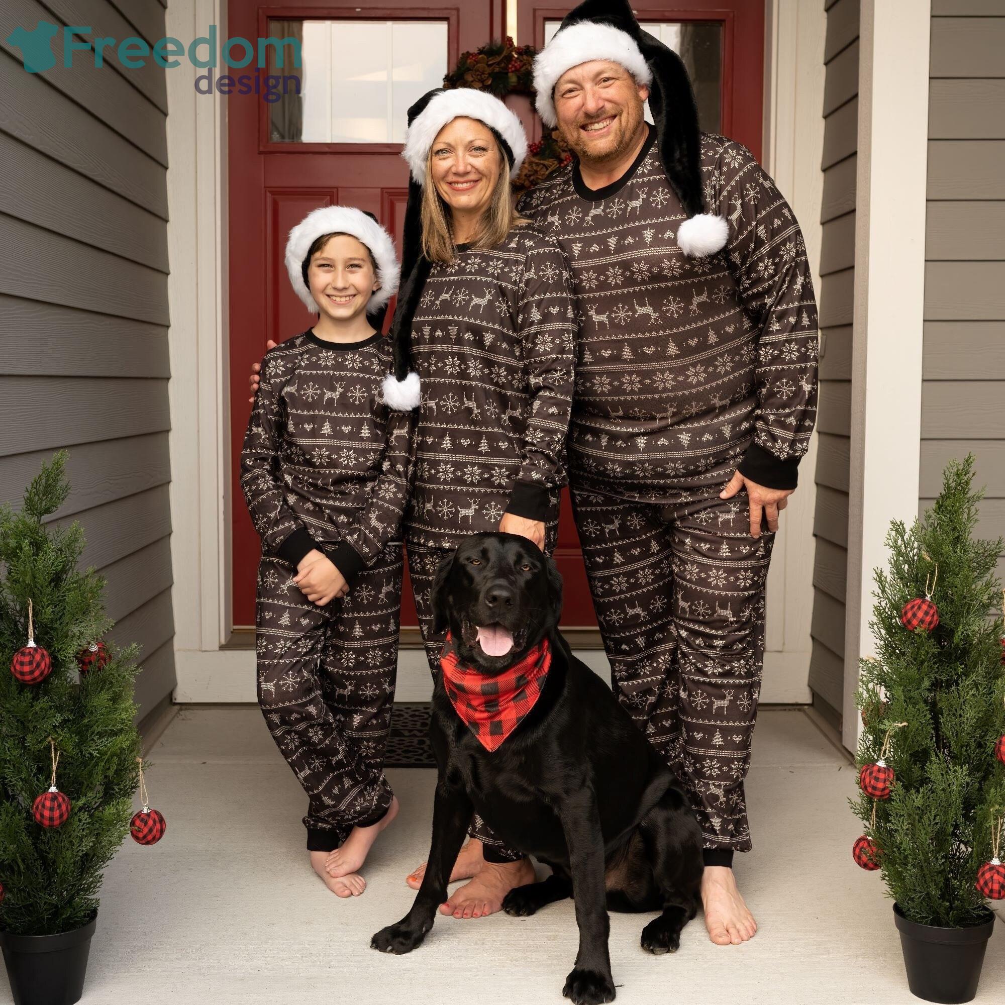 Christmas Knitting Pattern Matching Family Pajama Set Product Photo 1