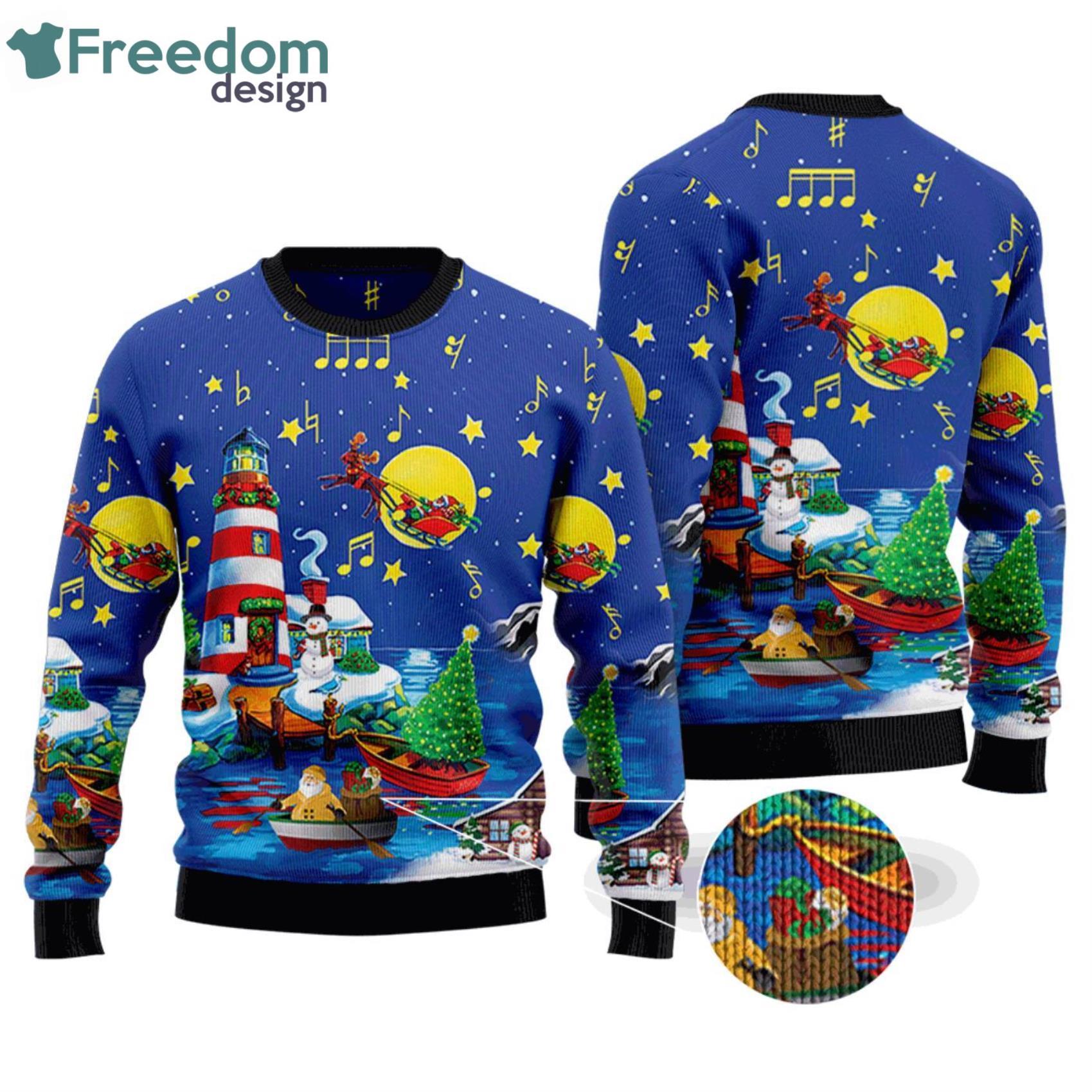 Christmas Lighthouse Scene Full Of Popular Symbols Christmas Ugly Sweater Product Photo 3 Christmas Lighthouse Scene Full Of Popular Symbols Christmas Ugly Sweater Product Photo 3