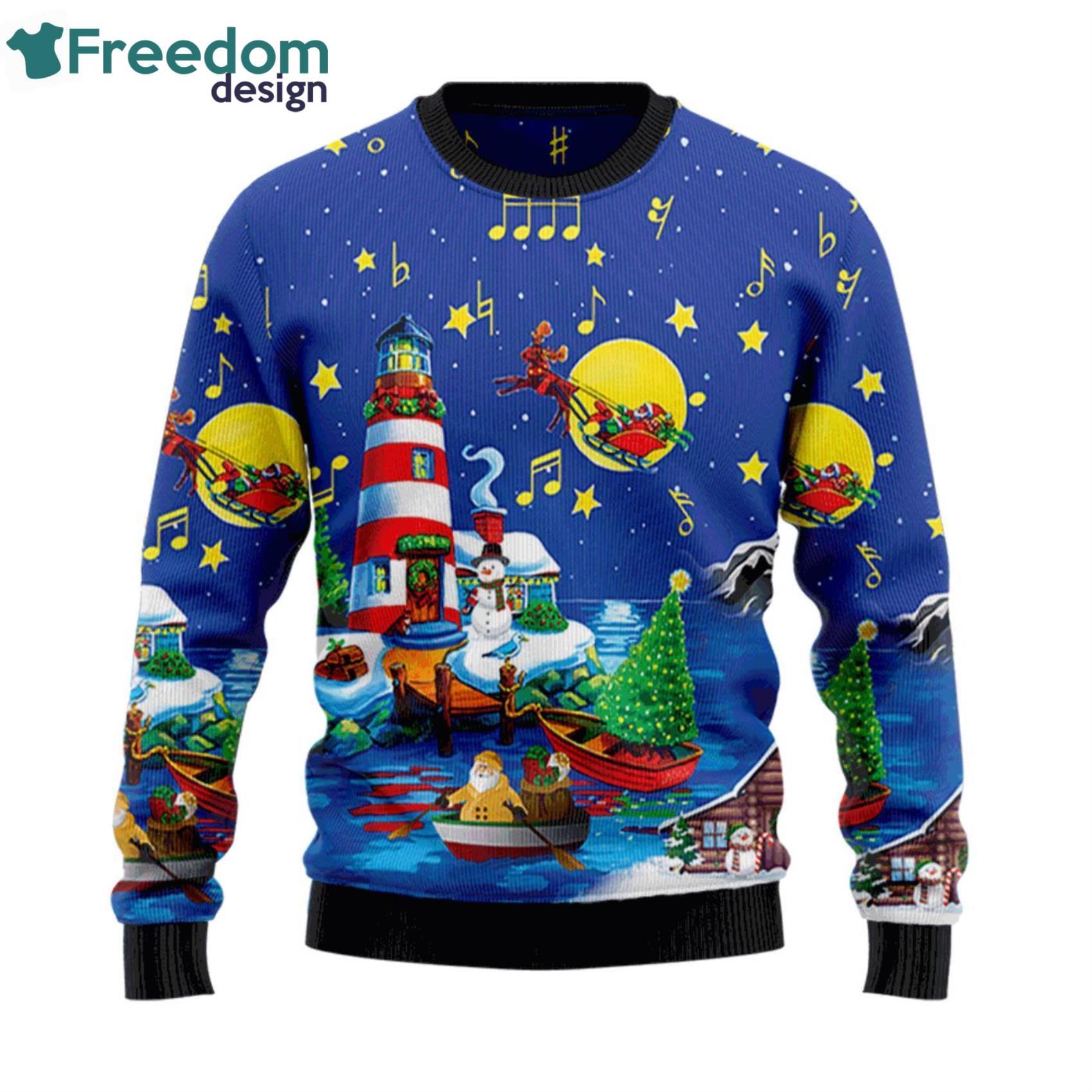 Christmas Lighthouse Scene Full Of Popular Symbols Christmas Ugly Sweater Product Photo 1 Christmas Lighthouse Scene Full Of Popular Symbols Christmas Ugly Sweater Product Photo 1