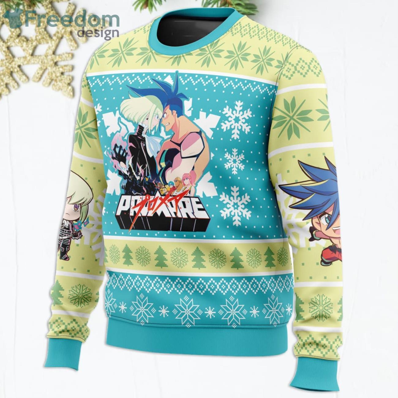 Christmas Snowflakes Promare Anime Ugly Christmas Sweater image Christmas Snowflakes Promare Anime Ugly Christmas Sweater Product Photo 2