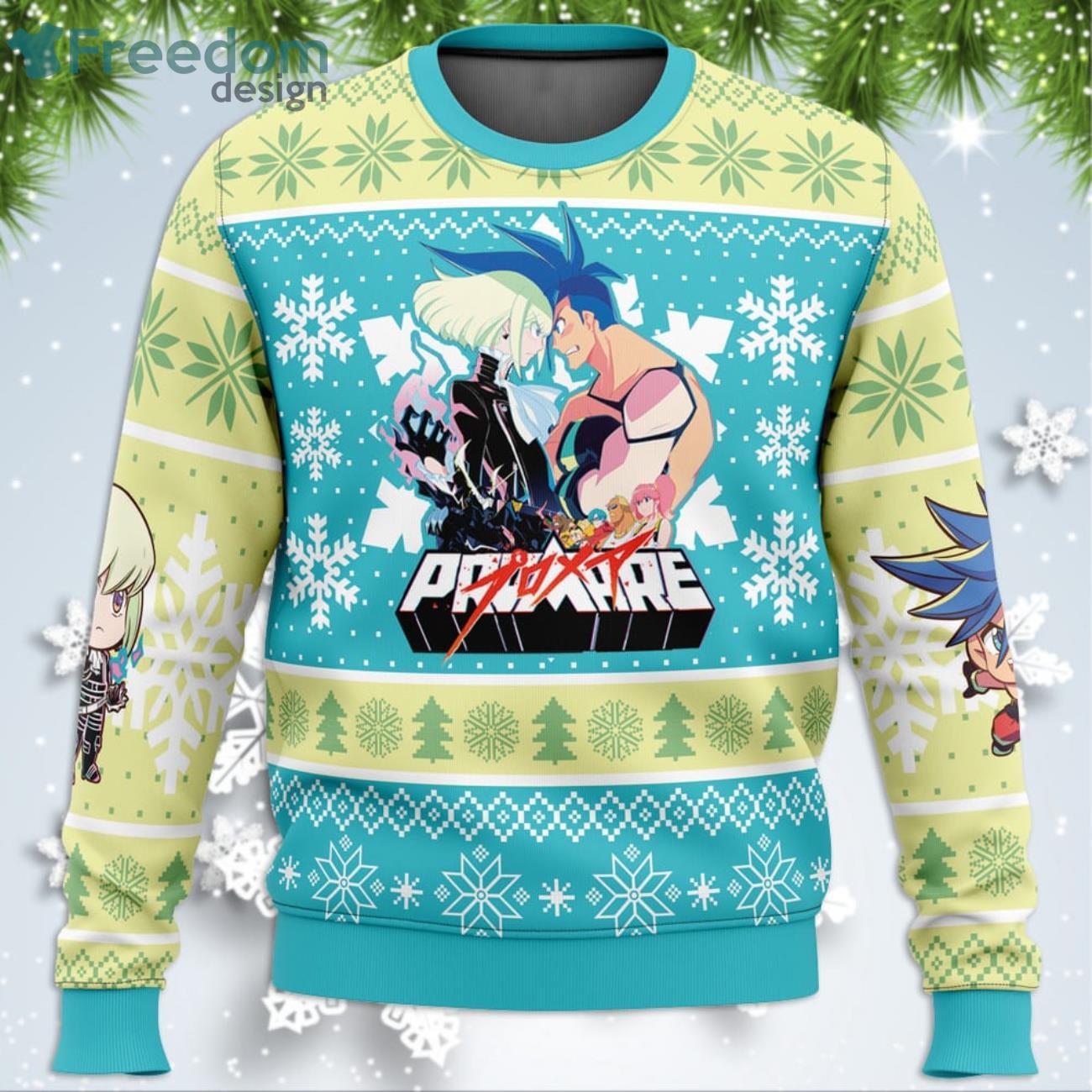 Christmas Snowflakes Promare Anime Ugly Christmas Sweater Product Photo 1 Christmas Snowflakes Promare Anime Ugly Christmas Sweater Product Photo 1
