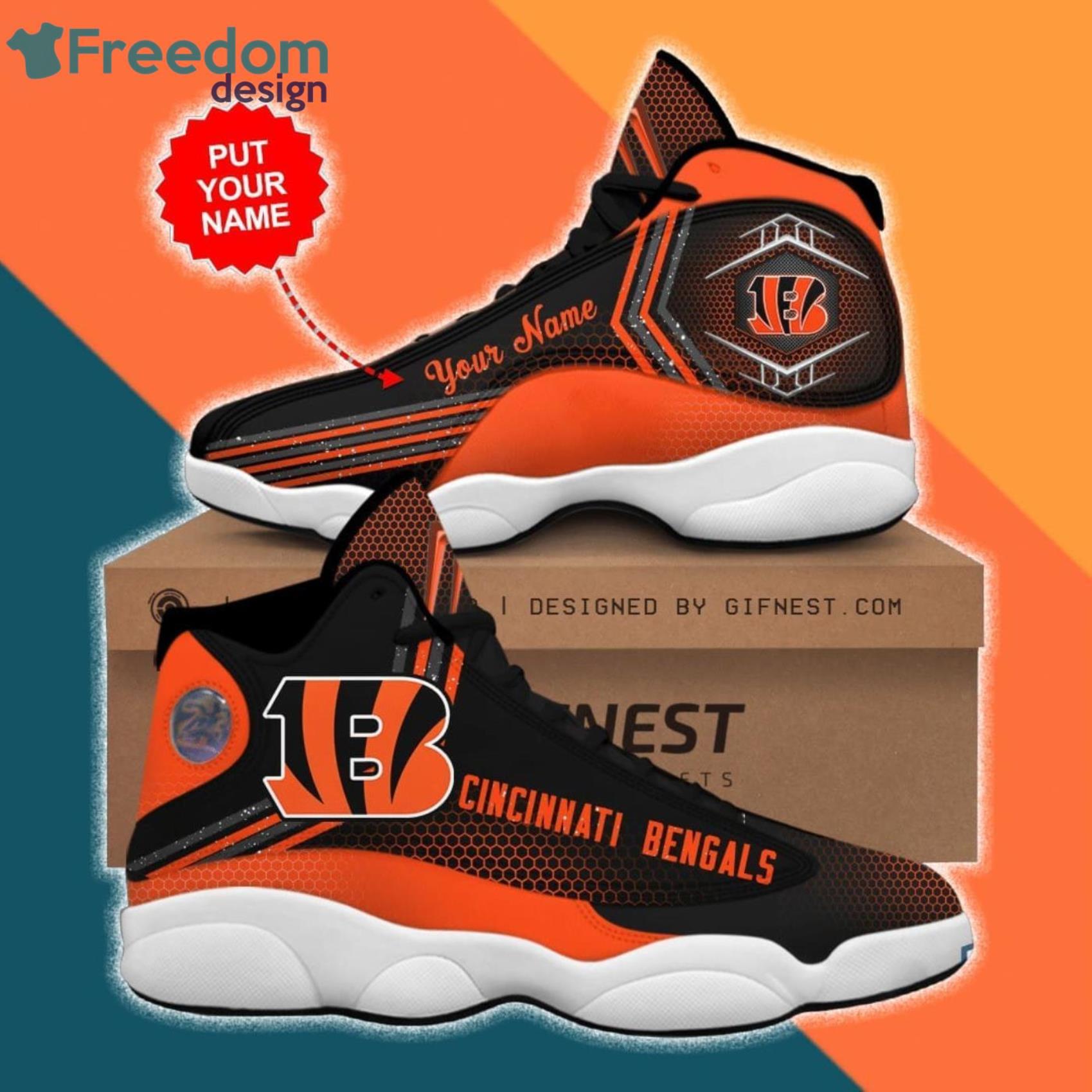 Cincinnati Bengals Air Jordan Hightop Shoes - Freedomdesign