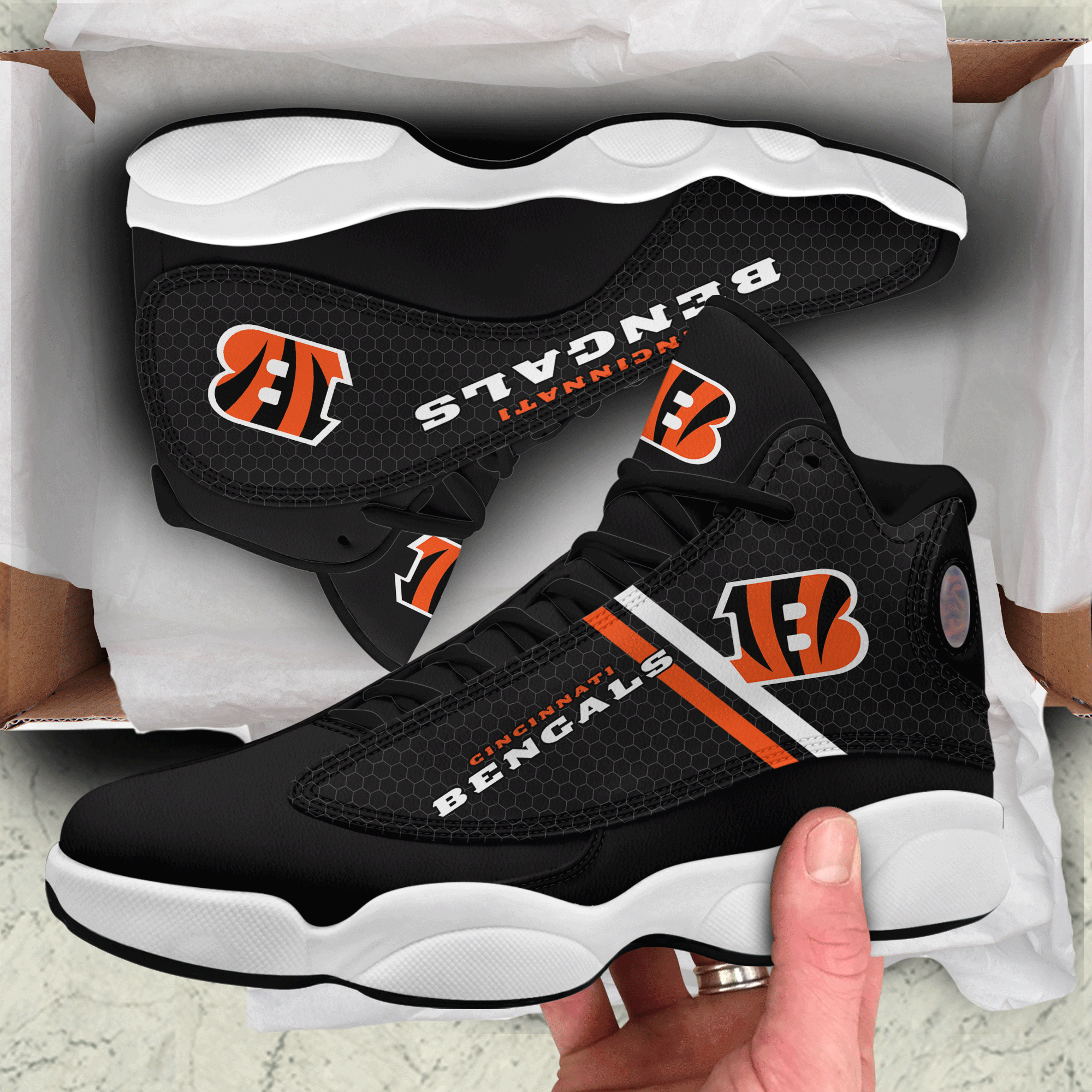 Cincinnati Bengals Mom Leopard Pattern Air Jordan 13 Shoes For Fans