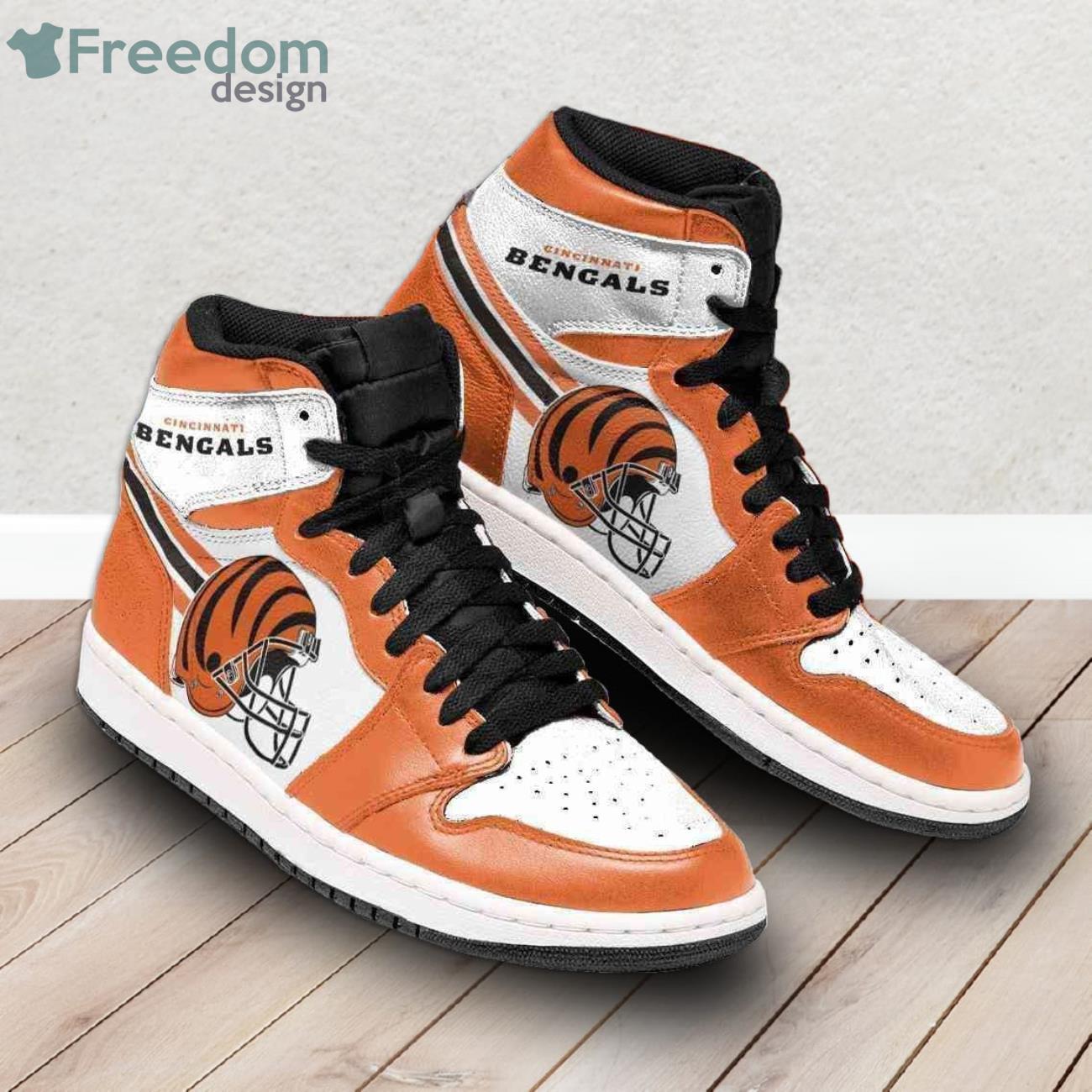 Cincinnati Bengals Air Jordan Hightop Shoes - Freedomdesign