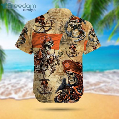 Clemson Tigers Pirates Fans Pirates Skull Hawaiian Shirt