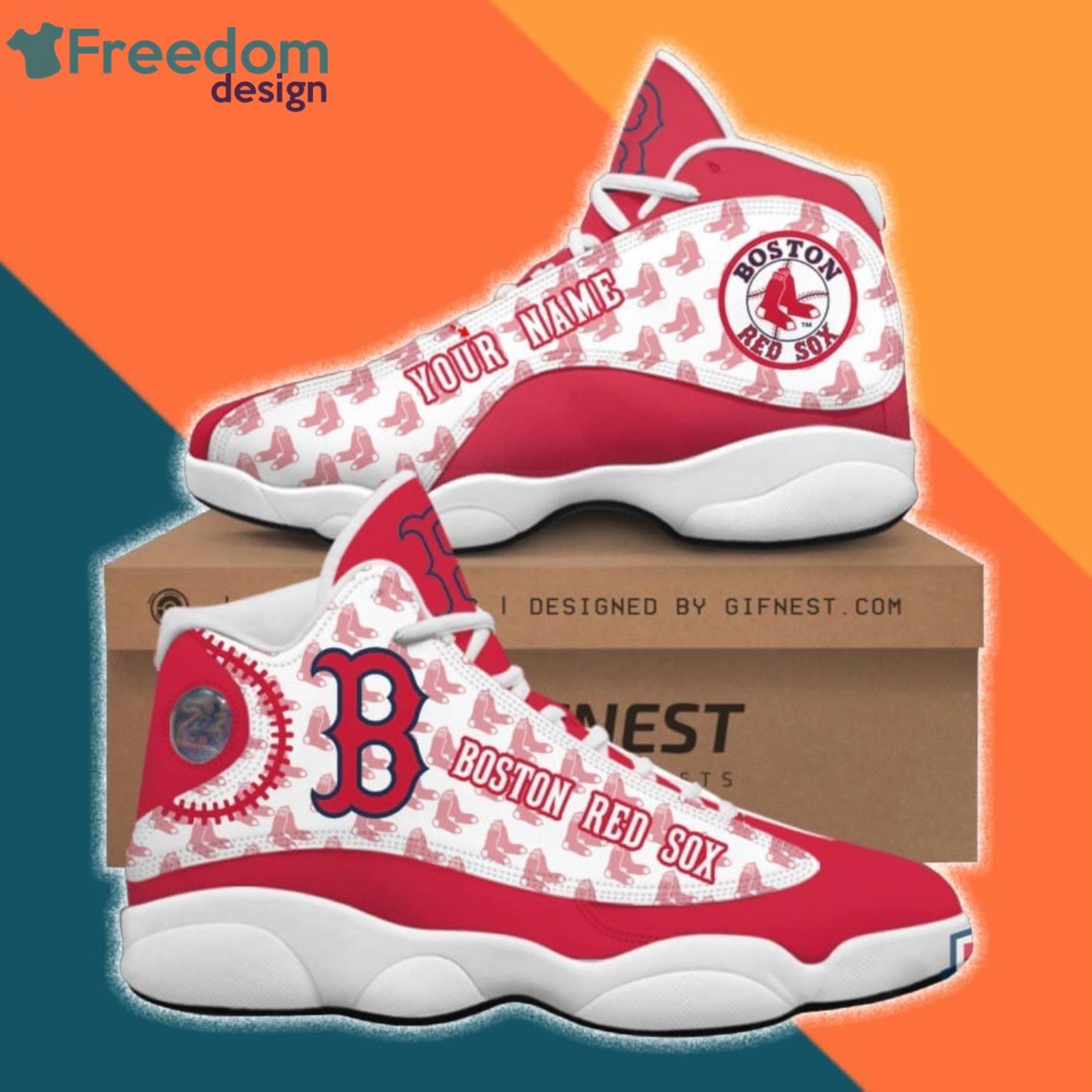 Boston Red Sox Air Jordan 13 Sneaker, Red Sox MLB Custom Shoes -  Reallgraphics