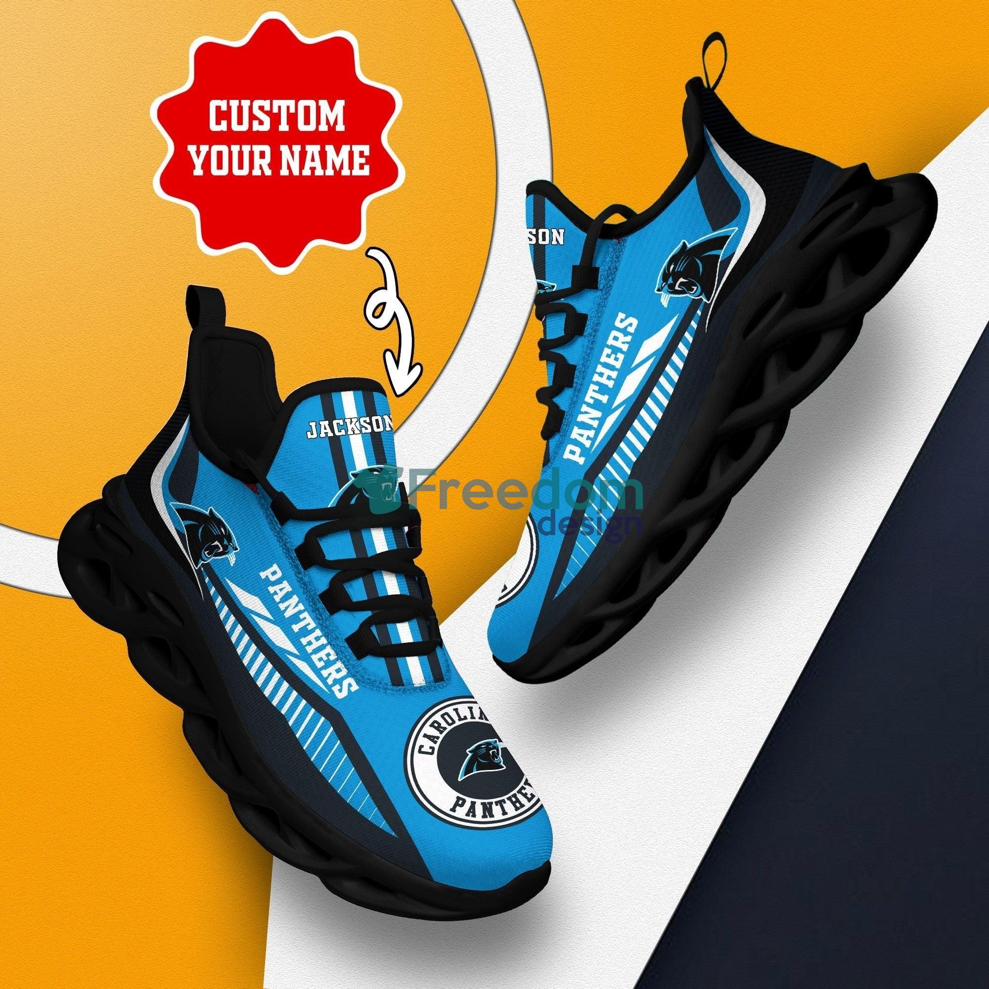 Custom Name Carolina Panthers Max Soul Snesker Running Shoes Product Photo 2